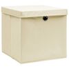 vidaXL Storage Boxes with Covers 4 pcs 28x28x28 cm Cream