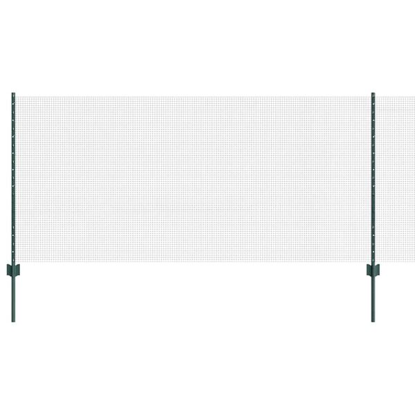 vidaXL Fence with Post Green 1 x 25 m Steel