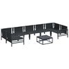 vidaXL Garden Sofa Set with Cushion 8 pcs Black Steel