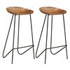 vidaXL Bar Stools 2 pcs Solid Acacia Wood