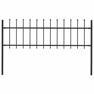vidaXL Garden Fence "Woerden" with Spear Top Steel 181x60 cm Black
