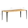 vidaXL Dining Table 180x90x76 cm Solid Mango Wood
