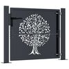 vidaXL Garden Gate Anthracite 100x75 cm Steel Tree Design