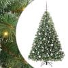 vidaXL Artificial Christmas Tree with 300 LEDs Green 180 cm PE and PVC