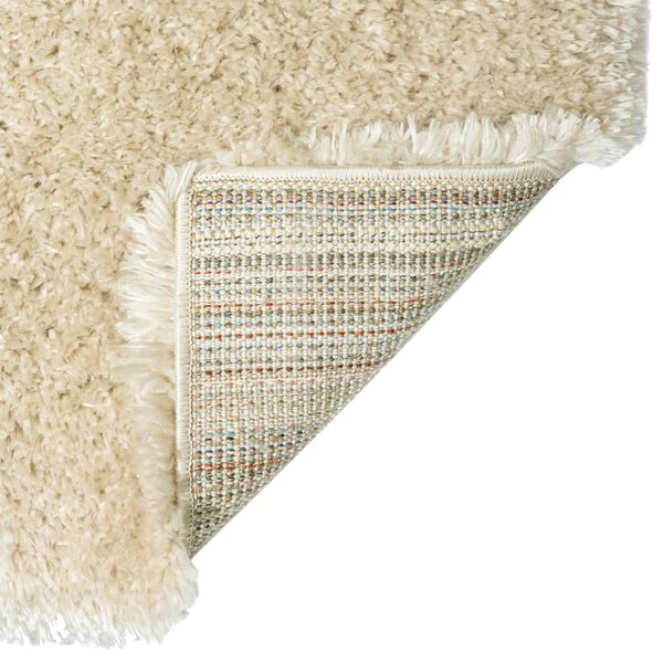 vidaXL High Pile Shaggy Rug Beige 140x200 cm 50 mm