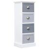 vidaXL Side Cabinet | White and grey | Paulownia wood and MDF | Compact