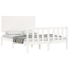vidaXL Bed Frame without Mattress White Small Double Solid Wood Pine