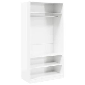 vidaXL Wardrobe High Gloss White 100x50x200 cm Engineered Wood