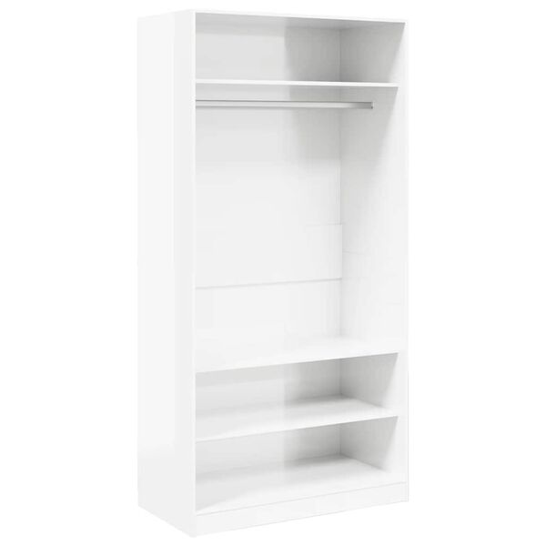 vidaXL Wardrobe High Gloss White 100x50x200 cm Engineered Wood