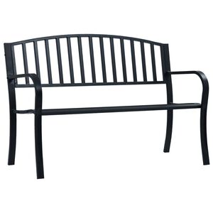 vidaXL Garden Bench Black 120 cm Steel