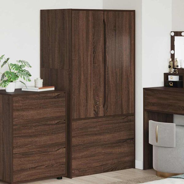 vidaXL Bathroom Cabinet Brown Oak 79.5 x 49 x 156 cm Engineered Wood