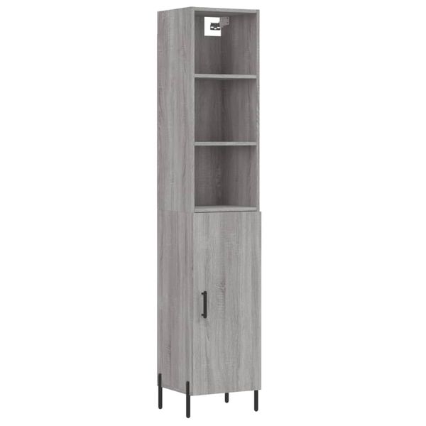 vidaXL Highboard Grey Sonoma 34.5x34x180 cm Engineered Wood