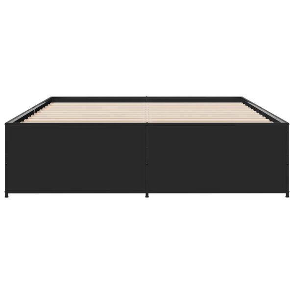 vidaXL Bed Frame without Mattress Black 150x200 cm King Size