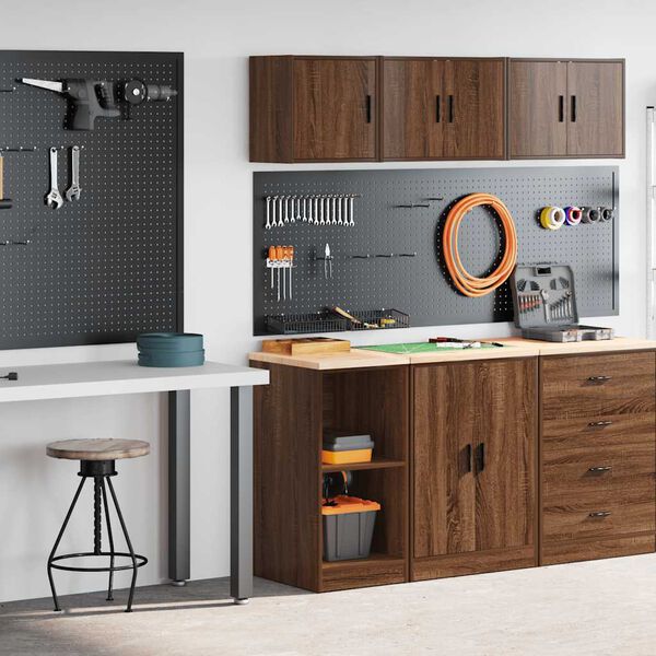 vidaXL Garage Cabinets 2 pcs Brown Oak Engineered Wood