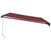 vidaXL Manual Retractable Awning with LEDs Burgundy 500x350 cm