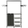 vidaXL Clothes Rack Steel and Non-woven Fabric 87x44x158 cm Black