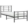vidaXL Metal Bed Frame without Mattress with Footboard Black 90x200cm
