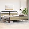 vidaXL Metal Bed Frame without Mattress Sonoma Oak 180x200 cm Super King
