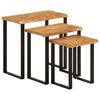 vidaXL Nesting Tables 3 pcs with Live Edge Solid Wood Acacia