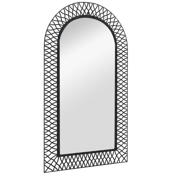 vidaXL Garden Wall Mirror Arched 60x110 cm Black