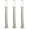 vidaXL Bollard Lights 3 pcs 80 cm Stainless Steel IP44