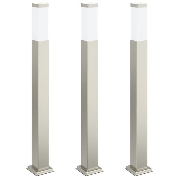 vidaXL Bollard Lights 3 pcs 80 cm Stainless Steel IP44