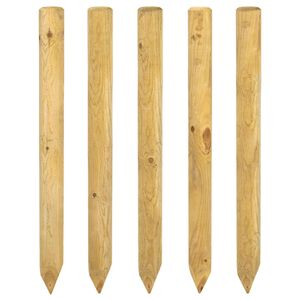 vidaXL Fence Posts 5 pcs Green 60 cm Solid Pine Wood