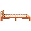 vidaXL Bed Frame with Headboard Wax Brown 160 x 200 cm Solid Pine Wood