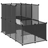 vidaXL Small Animal Cage Black 142x74x93 cm PP and Steel