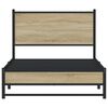 vidaXL Metal Bed Frame without Mattress Sonoma Oak 100x190 cm