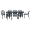 vidaXL Garden Dining Set 9 pcs Anthracite Steel