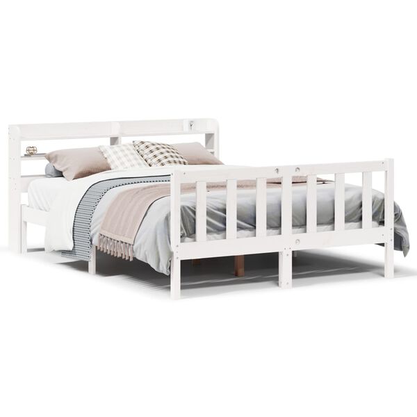 vidaXL Bed Frame without Mattress White 160x200 cm Solid Wood Pine