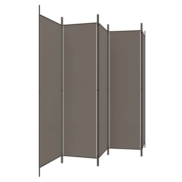 vidaXL 5-Panel Room Divider Anthracite 250x200 cm Fabric