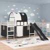 vidaXL Kids'Loft Bed Frame White and Black 99.5 x 200 cm Metal
