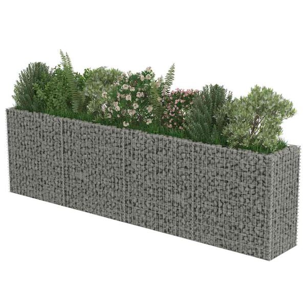 vidaXL Gabion Raised Bed Galvanised Steel 360x50x100 cm