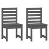 vidaXL 3 Piece Garden Bistro Set Grey Solid Wood Pine