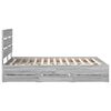 vidaXL Bed Frame with Drawer Grey Sonoma 150 x 200 cm Engineer Wood