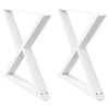 vidaXL Dining Table Legs 2 pcs White 90x(72-73.3) cm Steel