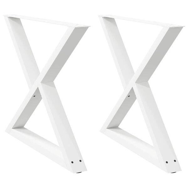 vidaXL Dining Table Legs 2 pcs White 90x(72-73.3) cm Steel
