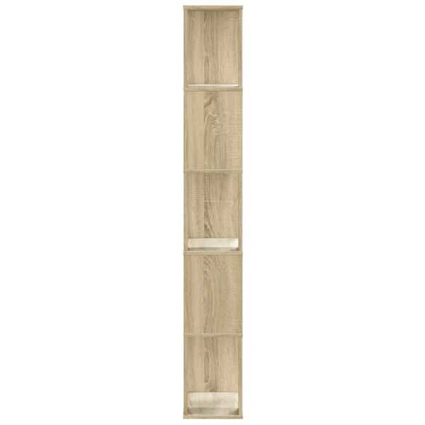 vidaXL Bookcase 5-Tier Sonoma Oak 45x23.5x162.5 cm Engineered Wood