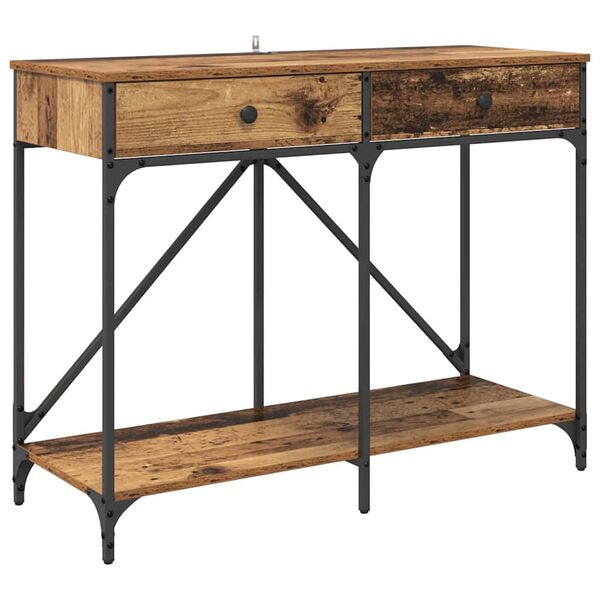 vidaXL Console Table Old Wood 100 x 39 x 78.5 cm Engineered Wood