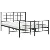 vidaXL Metal Bed Frame without Mattress with Footboard Black 140x190cm