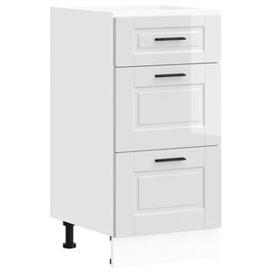 vidaXL Kitchen Base Cabinet "Porto" High Gloss White Engineered Wood