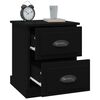 vidaXL Bedside Cabinets 2 pcs Black 39x39x47.5 cm Engineered Wood