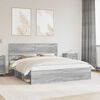 vidaXL Bed Frame Grey Sonoma 200 x 200 cm Solid Pine Wood