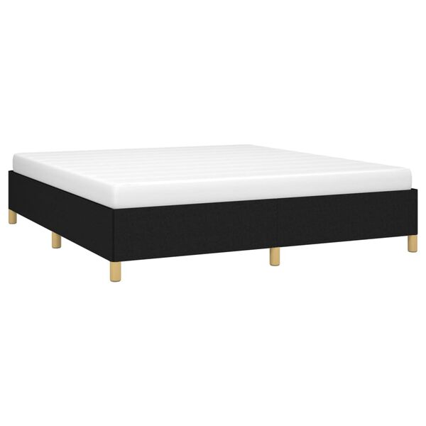 vidaXL Bed Frame without Mattress Black 180x200 cm Super King Super King Fabric