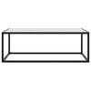 vidaXL Coffee Table Black with White Marble Glass 100x50x35 cm