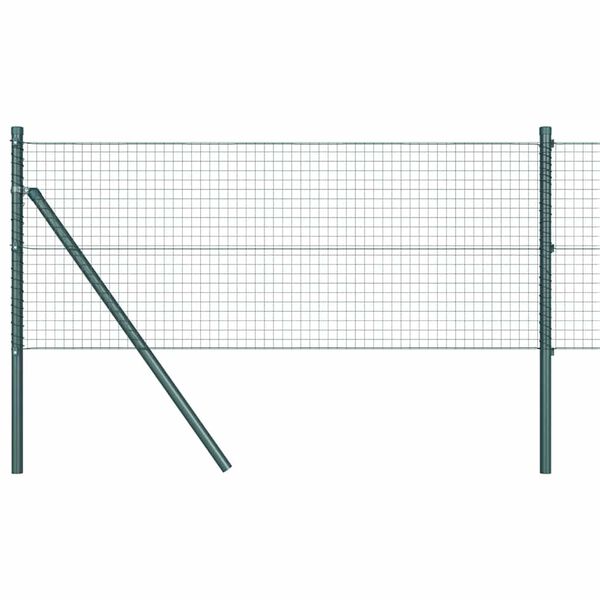 vidaXL Fence Post Green 50 x 0.4 m (25 x 25 mm mesh) Steel and PVC