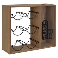 H&S Collection Wine Rack for 6 Bottles Metal Brown and Black