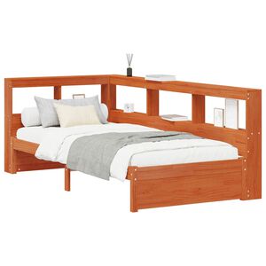 vidaXL Bookcase Bed with Headboard with Storage Solid Pine Wood